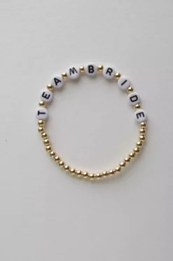 Armband mit goldfarbenen Perlen "Team Bride">TrendingAbove Outlet