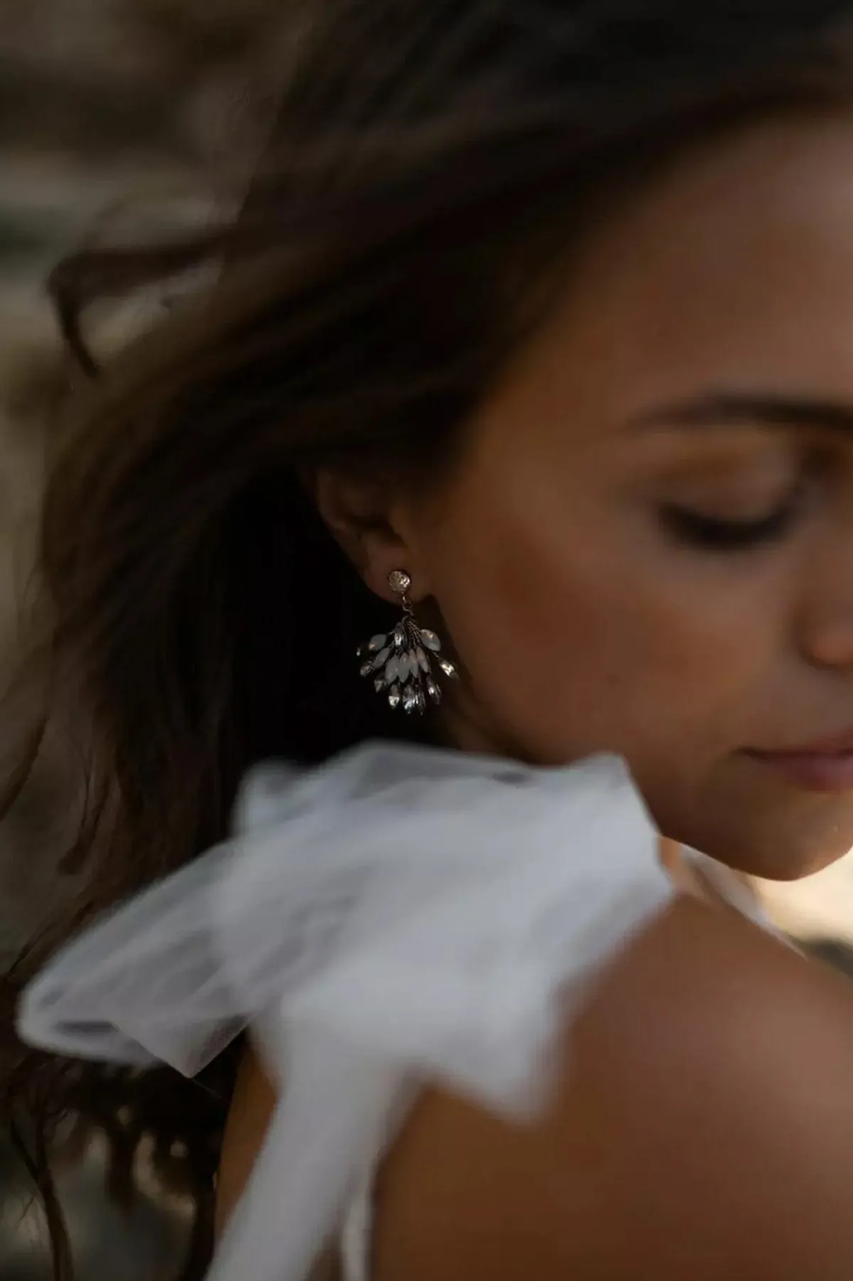 Art Déco-Braut Ohrstecker in Fächer-Optik>La Chia Hot