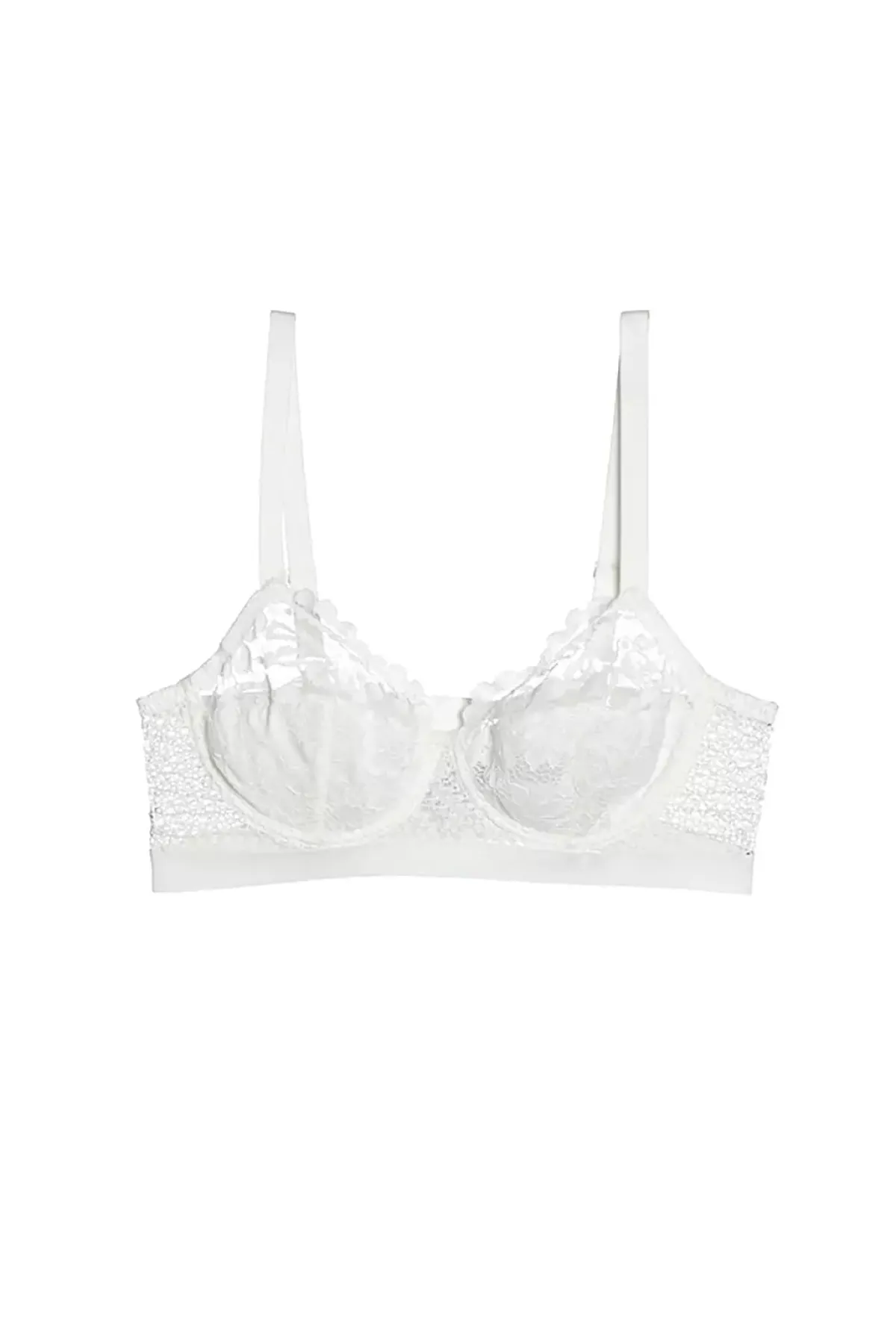 Bügel-BH in Ivory aus floraler Spitze und Mesh>Else Lingerie