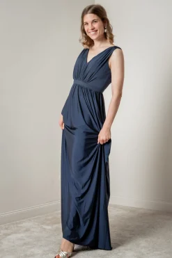 Blaues Brautjungfernkleid mit Rückenausschnitt |>Eliza & Ethan Sale