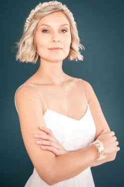 Blumenkranz im Vintage Stil mit Schleierkraut und Blüten in Rosé und Ivory><noscript><img width=