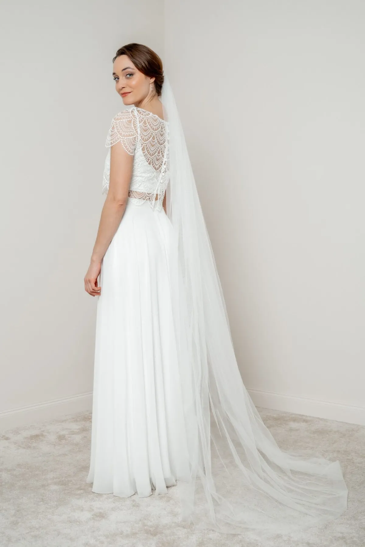 Bodenlanger, elfenbeinfarbener Brautschleier>Poirier Outlet