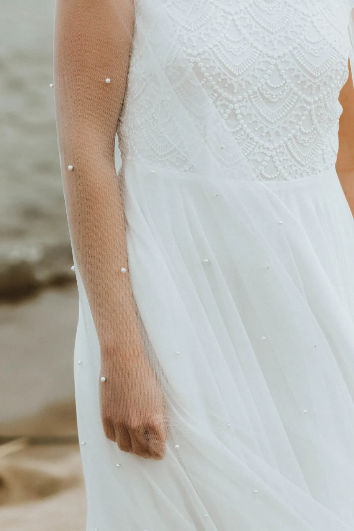 Bodenlanges Braut Cape mit Schmuckperlen>Untamed Petals Outlet