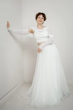 Braut Bolero aus Mohair-Strickmix><noscript><img width=