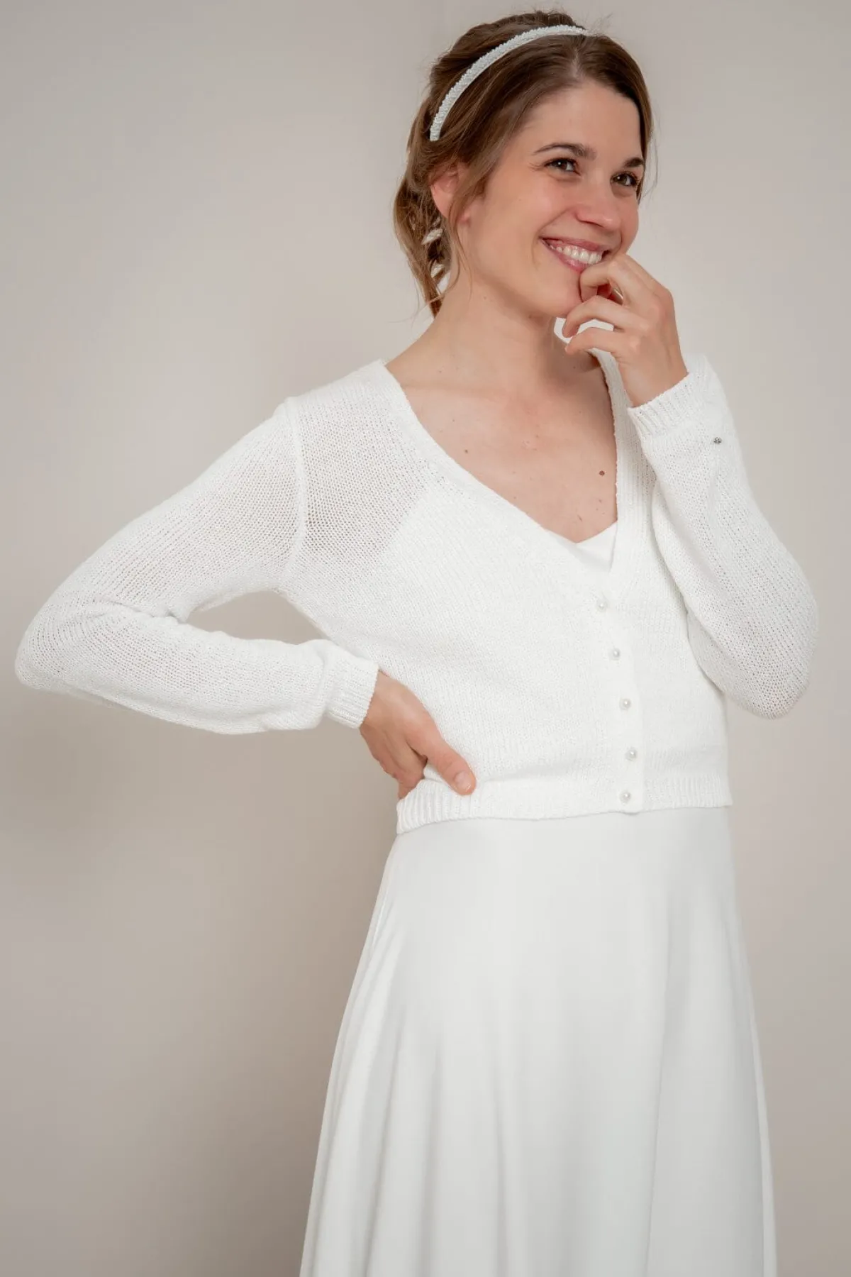 Braut Cardigan mit Perlenknöpfen>forever & eva Hot
