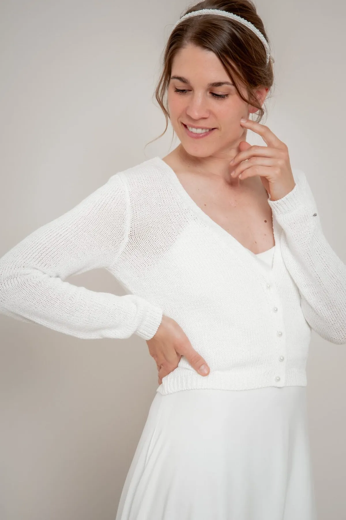 Braut Cardigan mit Perlenknöpfen>forever & eva Hot