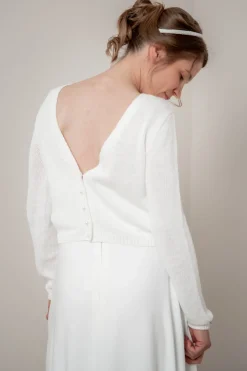 Braut Cardigan mit Perlenknöpfen><noscript><img width=