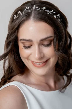 Braut Haarband mit Schmucksteinen und Perlen><noscript><img width=