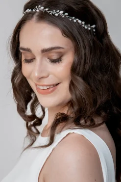 Braut Haarband mit Süßwasserperlen und Strass><noscript><img width=