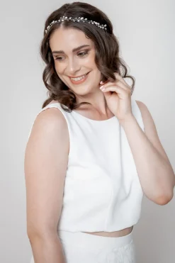 Braut Haarband mit Süßwasserperlen und Strass><noscript><img width=