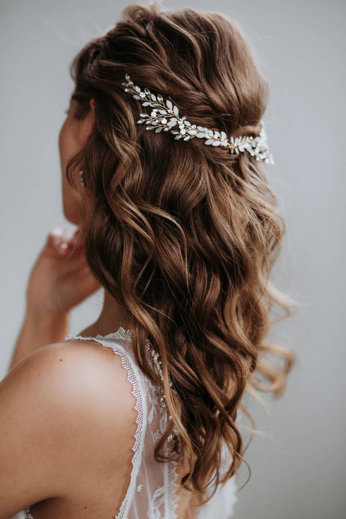 Braut Haarschmuck, Haarspange mit Strass und Kristall>La Chia