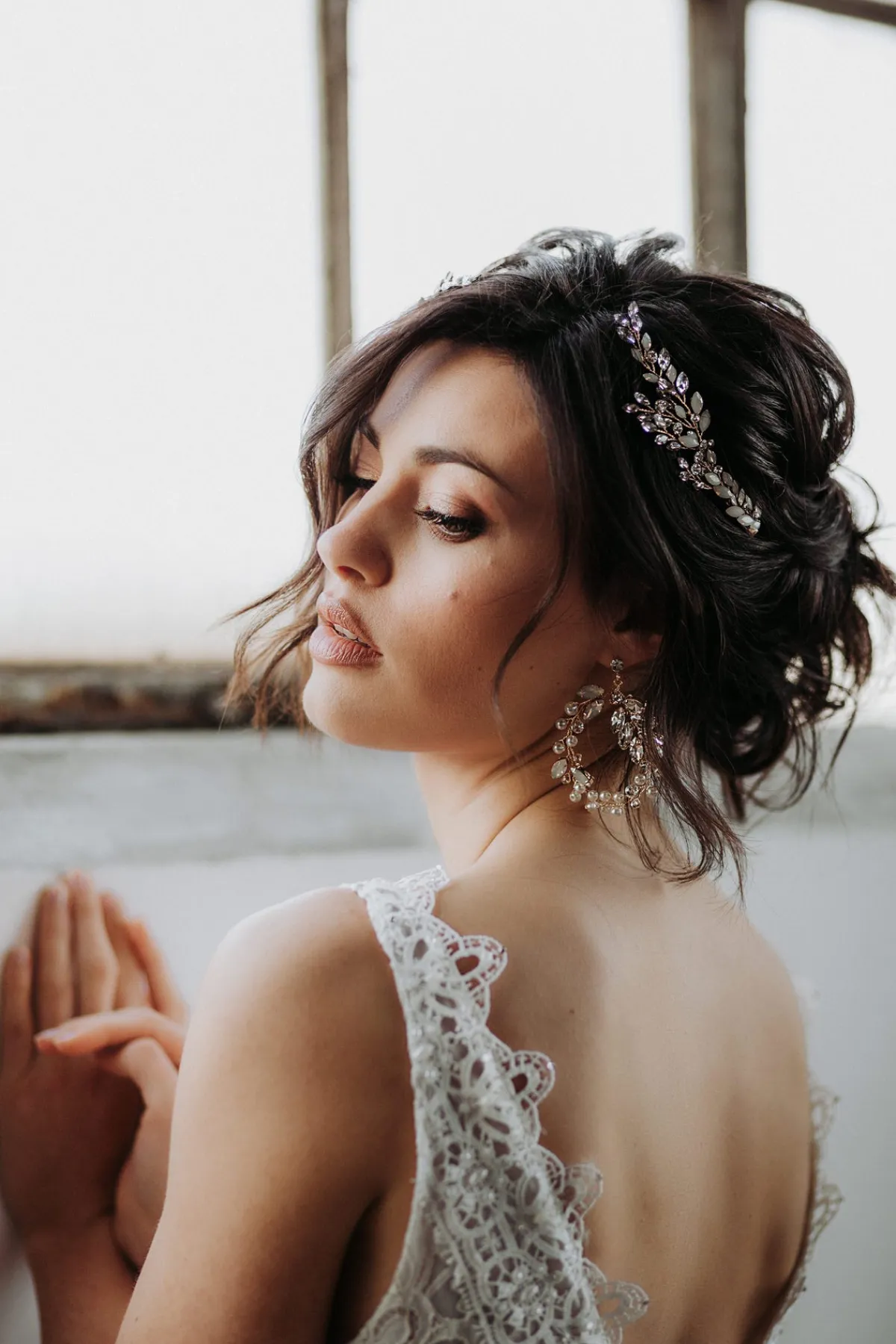 Braut Haarschmuck, Haarspange mit Strass und Kristall>La Chia