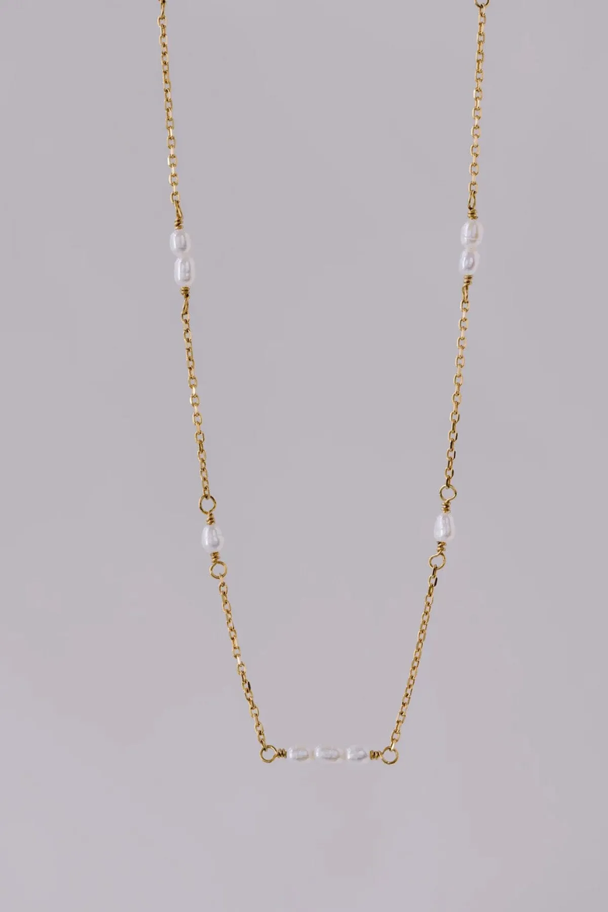 Braut Halskette mit kleinen Perlen – Celine>Juvelan