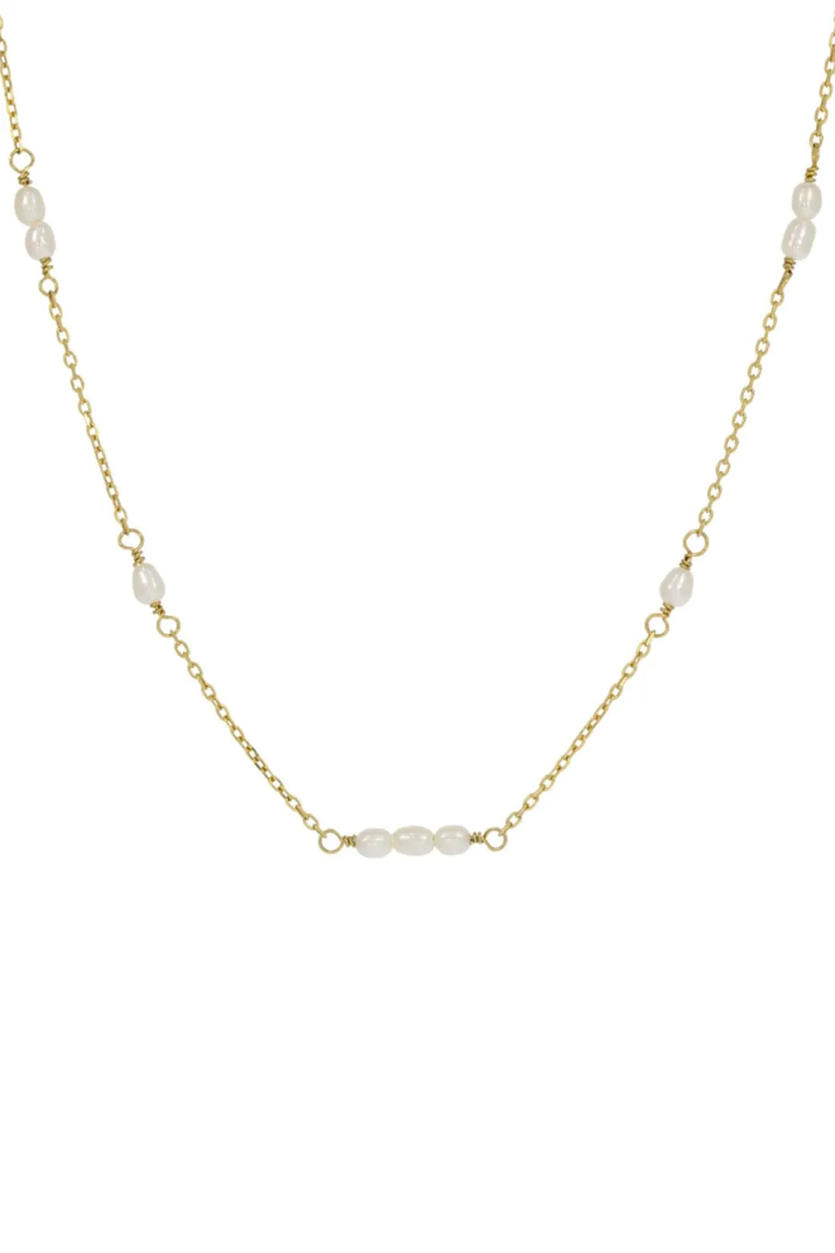 Braut Halskette mit kleinen Perlen – Celine>Juvelan