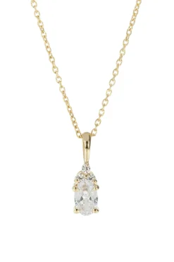 Braut Halskette mit ovalem Kristall-Anhänger – Dazzling Beauty><noscript><img width=