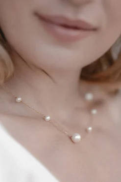 Braut Halskette mit Perlenanhängern – Out Of The Shell>Juvelan New