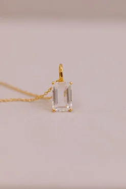 Braut Halskette mit Smaragdschliff-Kristall – Icon><noscript><img width=