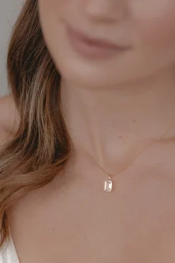 Braut Halskette mit Smaragdschliff-Kristall – Icon><noscript><img width=