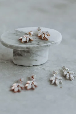 Braut Kristall-Ohrstecker in Mondstein-Farbe>La Chia Discount