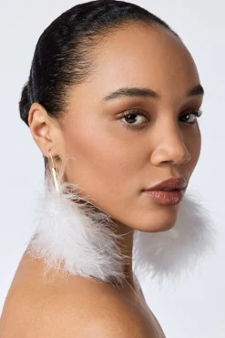 Braut Ohrringe mit Feder-Anhängern>Poirier Sale