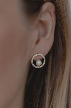 Braut Ohrringe mit Perlen und Kristallen – Danielle>Juvelan Discount