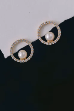 Braut Ohrringe mit Perlen und Kristallen – Danielle><noscript><img width=