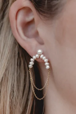 Braut Ohrringe mit Perlen und Kettengliedern – Waverider>Juvelan Hot