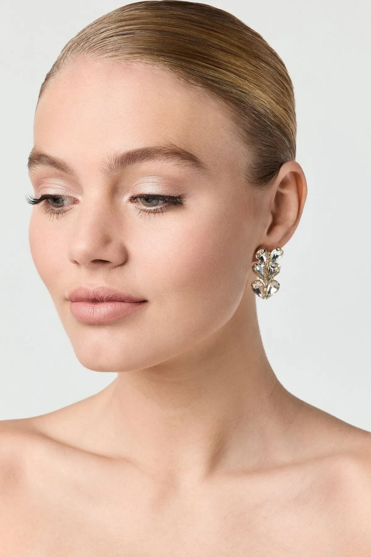 Braut Ohrstecker mit Strass-Herzchen>Poirier Online