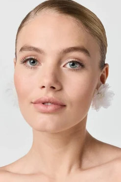 Braut Ohrstecker mit Tüllblüten>Poirier Outlet