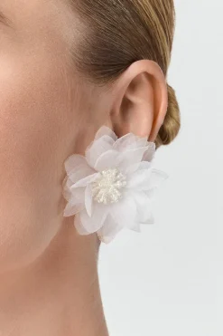 Braut Ohrstecker mit Tüllblüten>Poirier Outlet