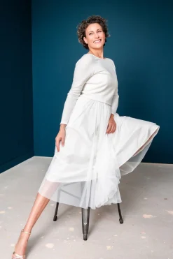 Braut Pullover aus Feinstrick mit V-Ausschnitt><noscript><img width=