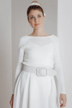 Braut Pullover aus Feinstrick mit V-Ausschnitt><noscript><img width=