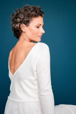 Braut Pullover aus Feinstrick mit V-Ausschnitt><noscript><img width=