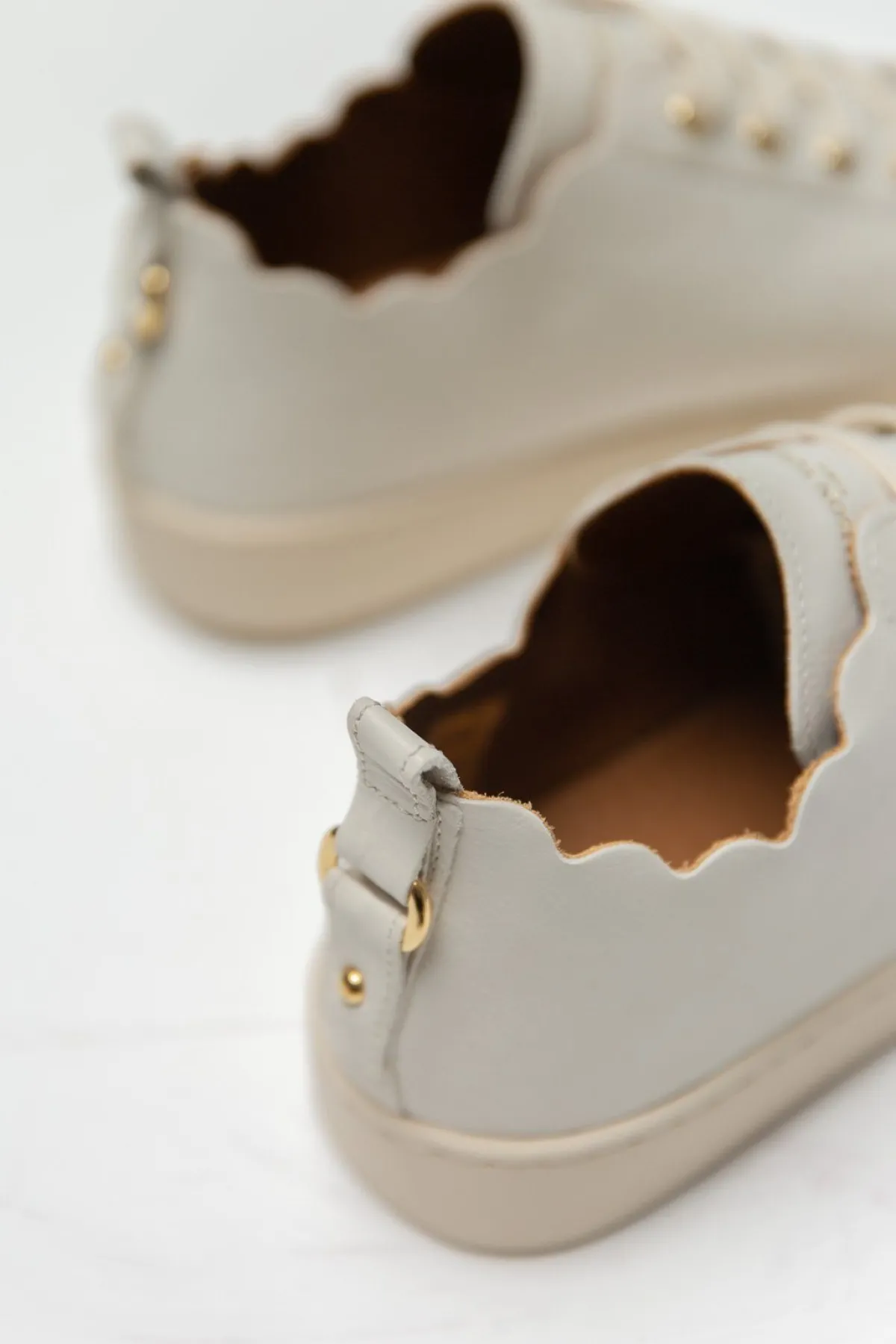 Braut Sneaker aus nachhaltigem Leder - Julie Beige>Maison Toufet