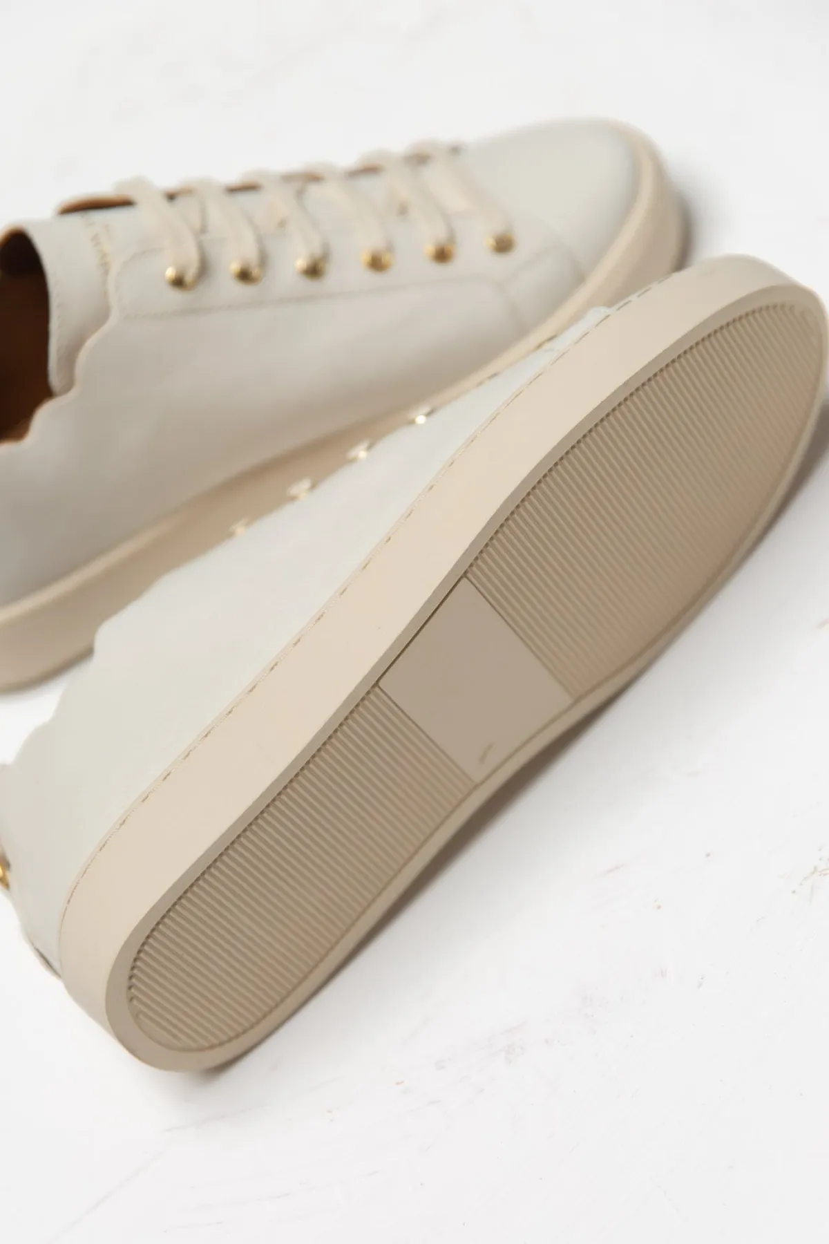 Braut Sneaker aus nachhaltigem Leder - Julie Beige>Maison Toufet