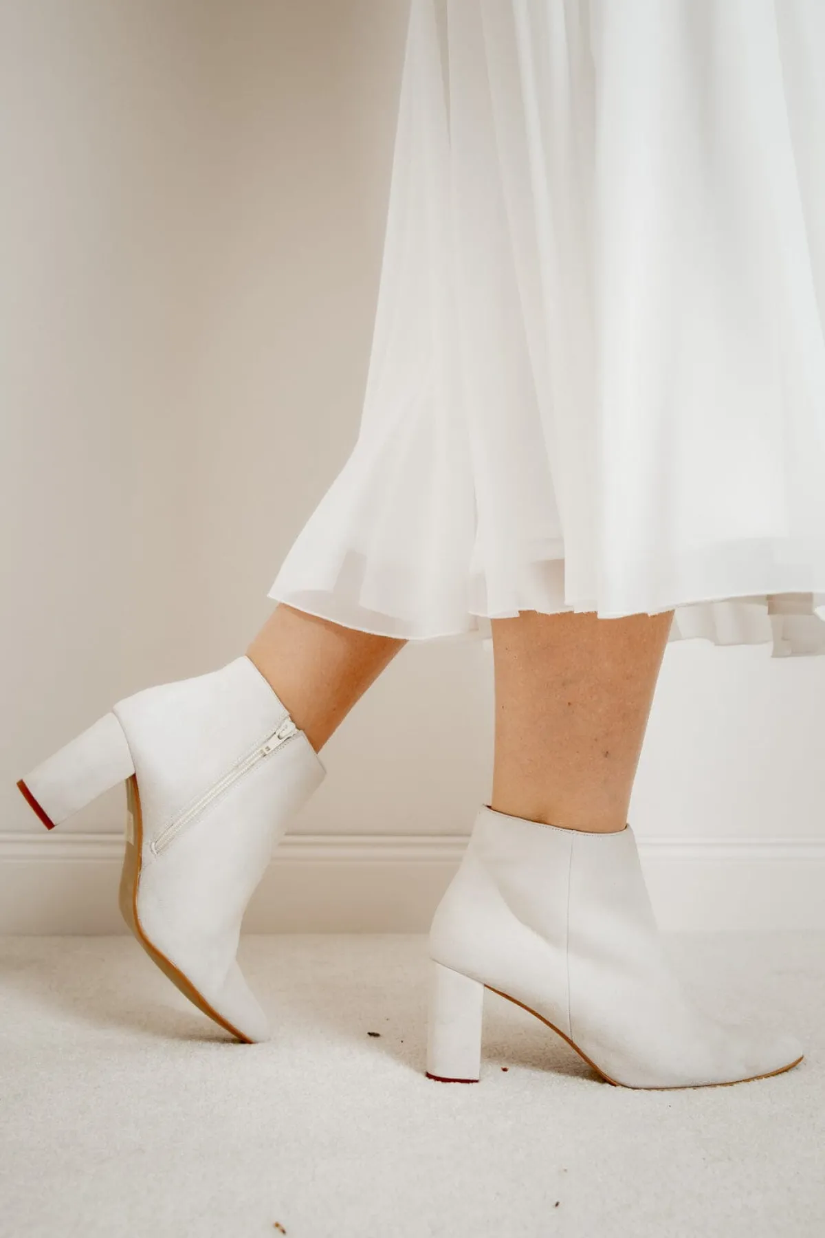 Braut Stiefelette aus Leder – Anissa Off-White>Elsa Coloured Shoes Discount