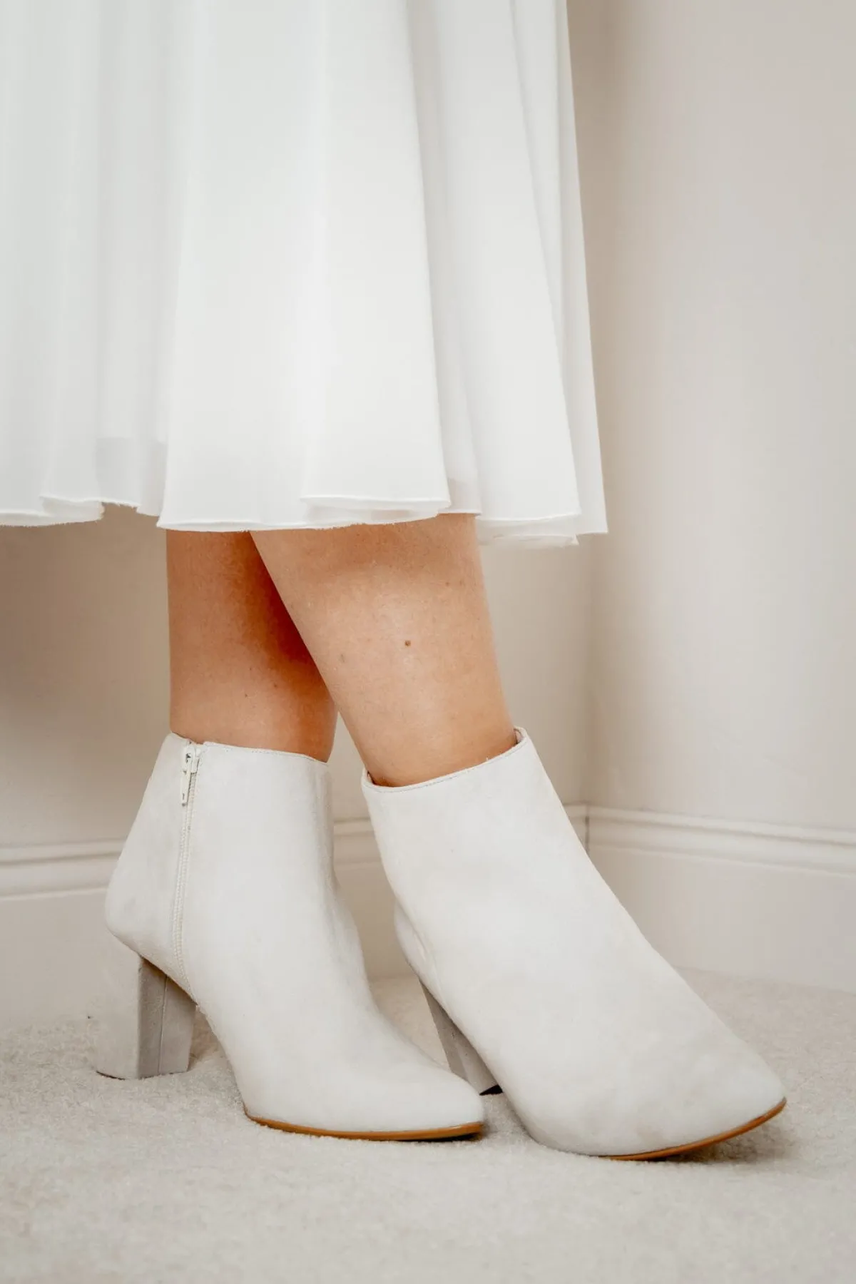 Braut Stiefelette aus Leder – Anissa Off-White>Elsa Coloured Shoes Discount