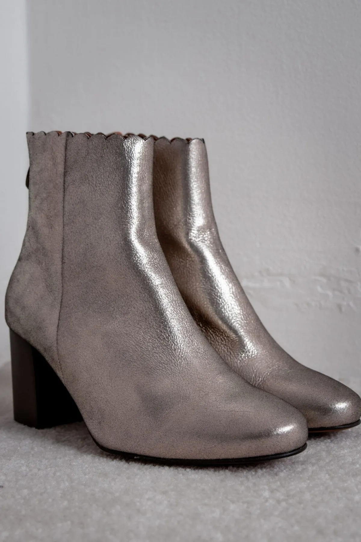 Braut Stiefelette aus Metallic-Leder - Giselle Gold>Maison Toufet Clearance