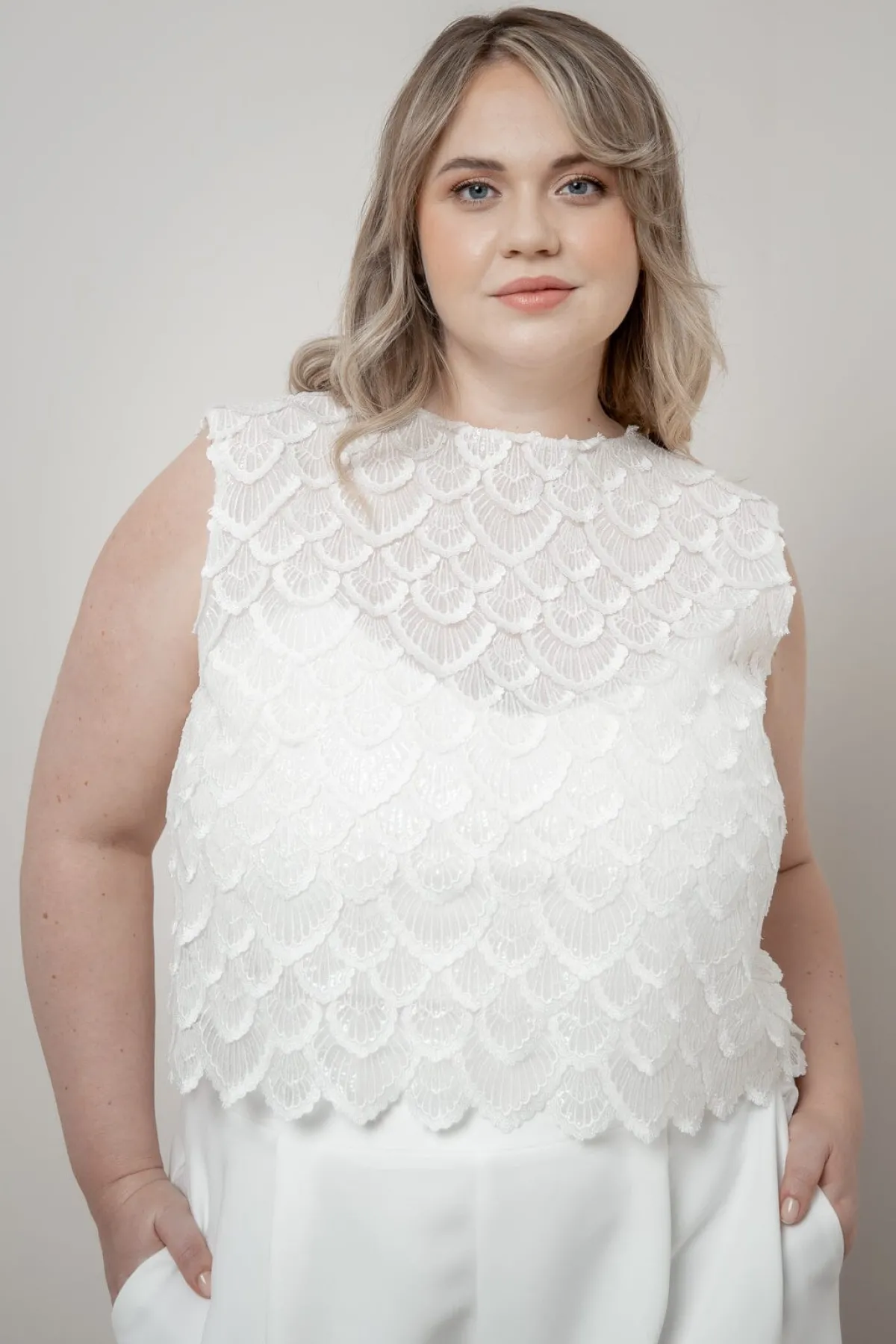 Braut Top aus Paillettenspitze – Eske Curvy>noni