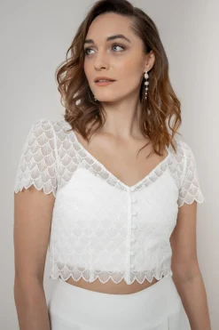 Braut Top mit Knöpfen – Fanie>noni Outlet