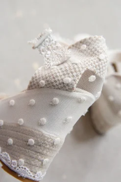 Braut Wedges mit Spitzenborten und Pünktchentüll - Lucy><noscript><img width=