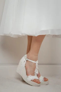 Braut Wedges, Sandalette mit Blumenspitze - Viena>BridalAmanecer Online