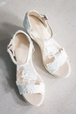 Braut Wedges, Sandalette mit Blumenspitze - Viena><noscript><img width=