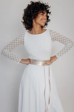 Brautgürtel Roségold, aus feinem Leder – Marielle>noni Hot