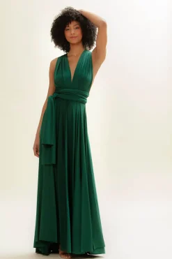 Brautjungfernkleid zum Wickeln – Ballgown Forest Green><noscript><img width=