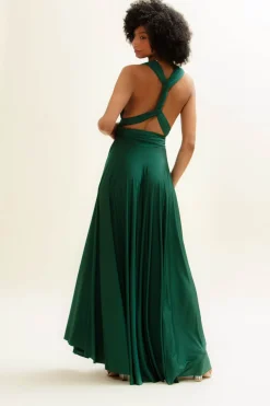 Brautjungfernkleid zum Wickeln – Ballgown Forest Green><noscript><img width=