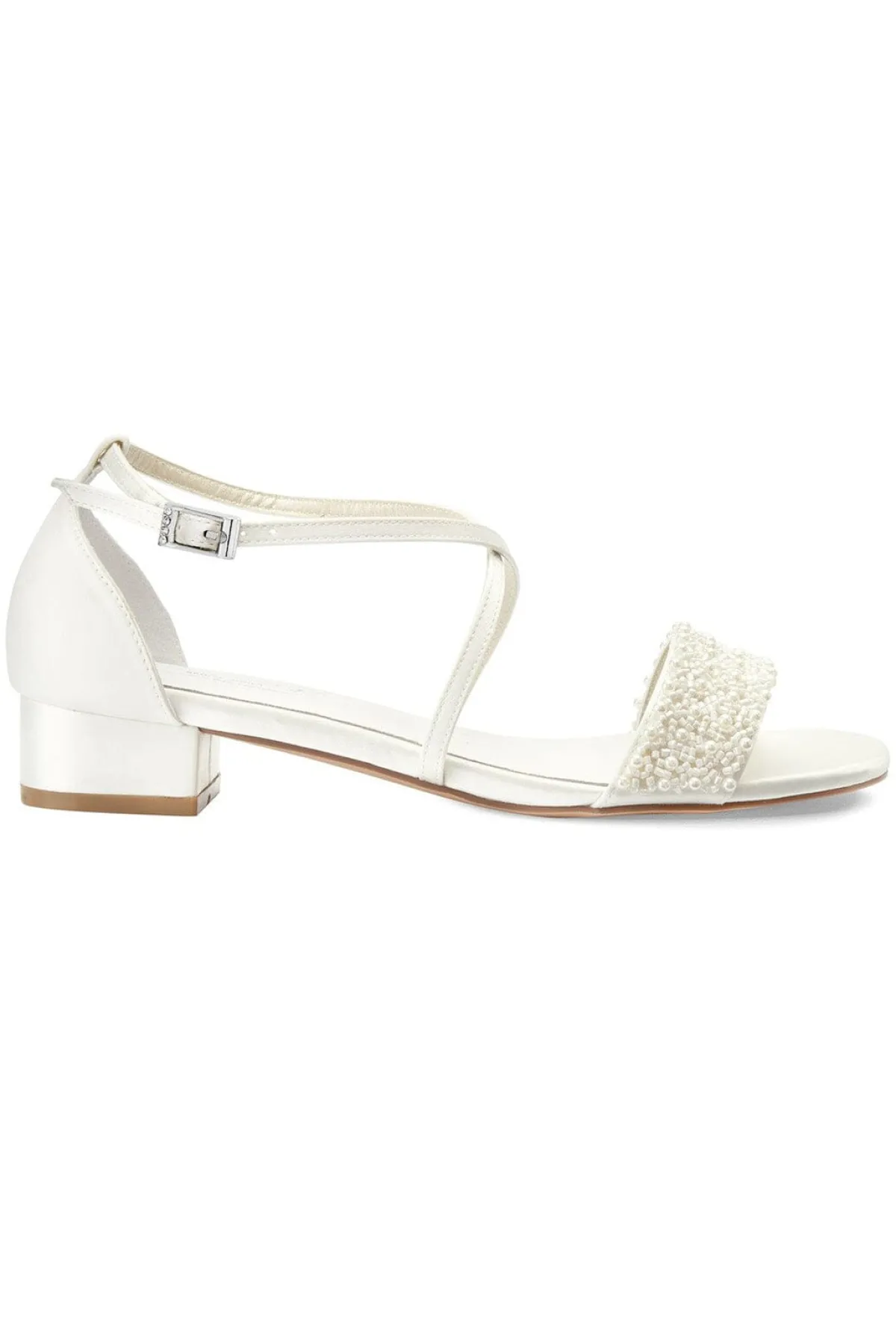 Brautsandale mit Perlen – Layla Ivory Satin | G.Westerleigh>G. Westerleigh New