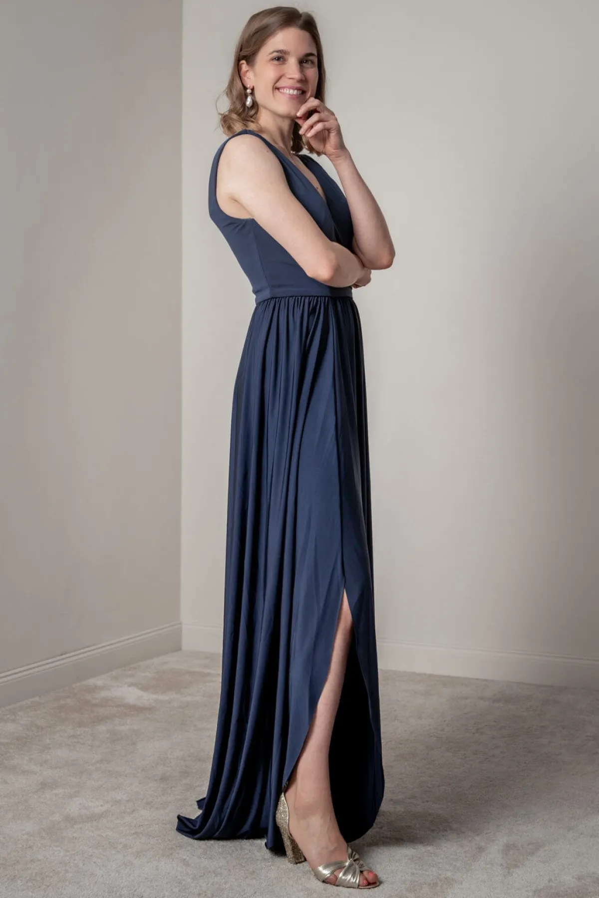 Dunkelblaues Brautjungfernkleid |>Eliza & Ethan Clearance