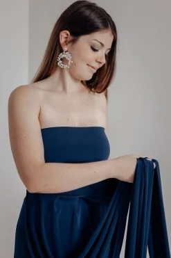 Dunkelblaues Unterziehtop – Long Jersey Bandeau Sapphire>twobirds Hot