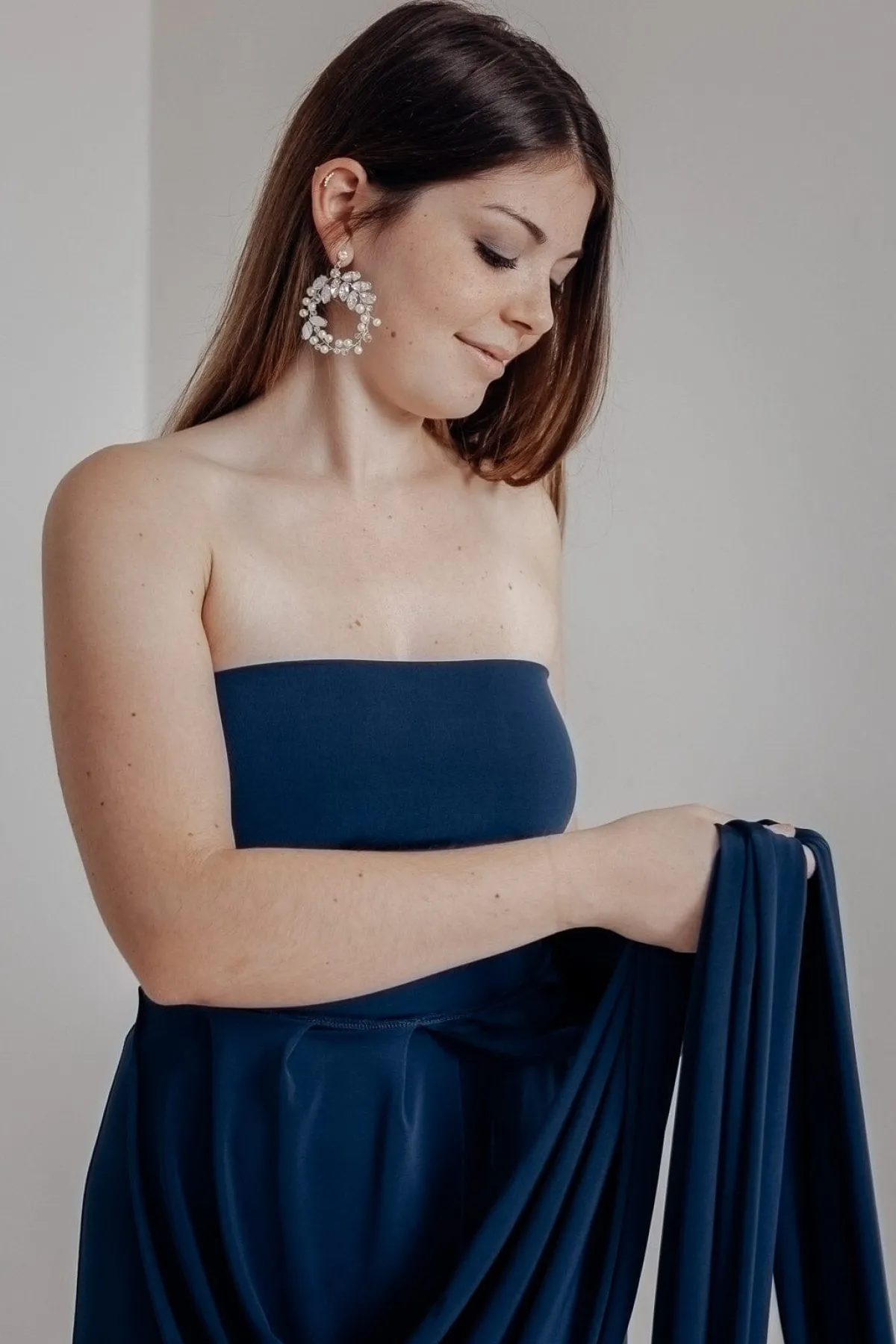 Dunkelblaues Unterziehtop – Long Jersey Bandeau Sapphire>twobirds Hot